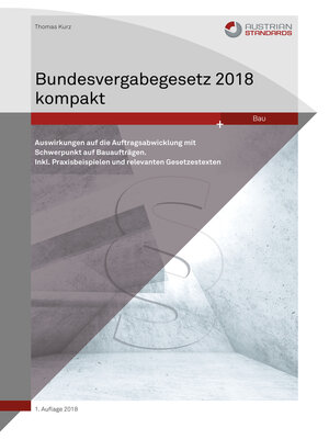 cover image of Bundesvergabegesetz 2018 kompakt